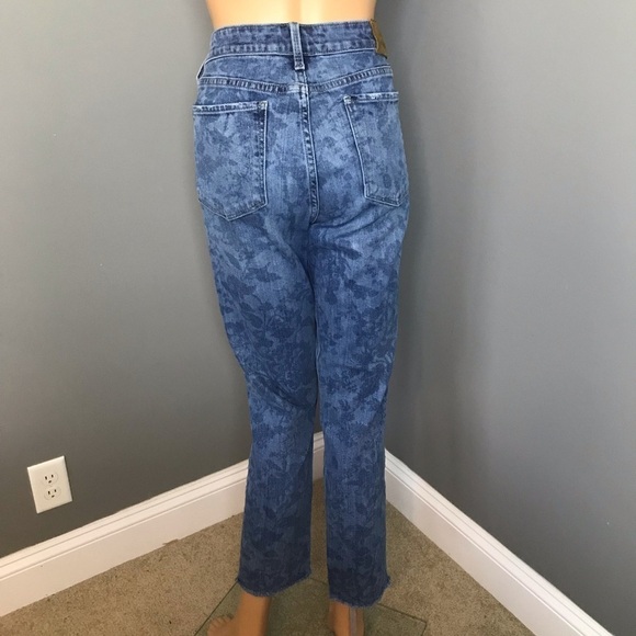 Lucky Brand ORTA Premium High Rise Floral Print Jeans Raw Hem Size 10/28 - Picture 4 of 7